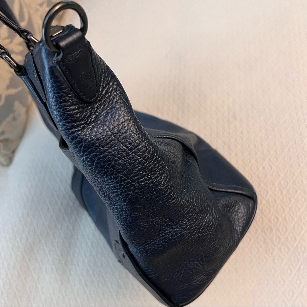 COACH Mickie Satchel Pearlised Blue Leather - Picture 13 of 16